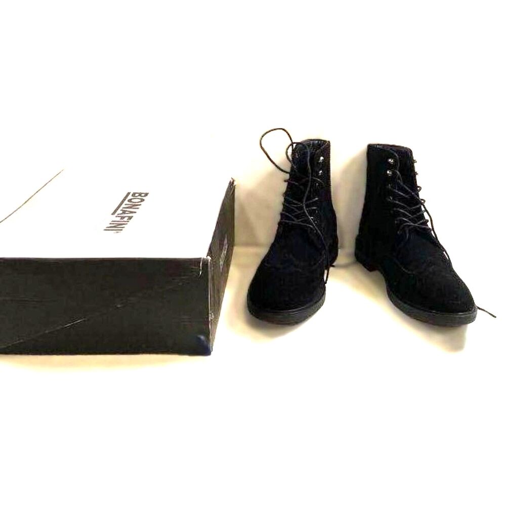 Bonafini D-730 Black Suede Boots Men's Size 10